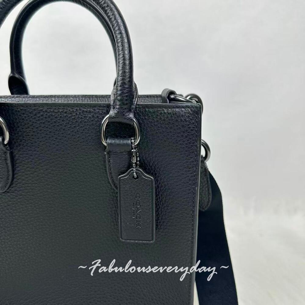 Coach Men's Dylan Tote Bag Crossbody In Leather/Gunmetal/Black CT910 NWT - Picture 5 of 8